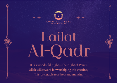 Peaceful Lailat Al-Qadr Postcard Image Preview