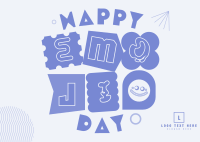 Playful Emoji Day Postcard Image Preview