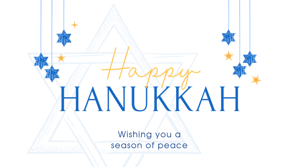 Simple Hanukkah Greeting Facebook Event Cover Design