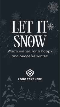 Minimalist Snow Greeting Facebook story Image Preview