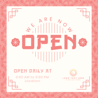 Oriental We’re Open Instagram Post Design