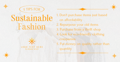 Stylish Chic Sustainable Fashion Tips Facebook ad Image Preview