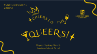 Cheers Queers Text Facebook Event Cover Design