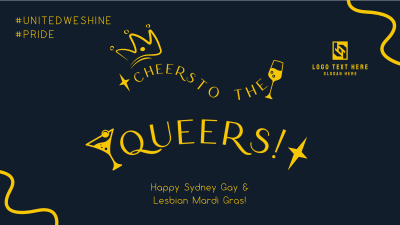 Cheers Queers Text Facebook Event Cover Image Preview