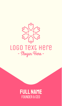 Beautiful Tulip Hexagon Business Card Design