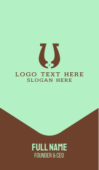 Lucky Horseshoe Letter U Business Card Design