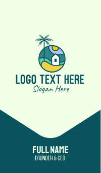 Tropical Beach House Business Card Design