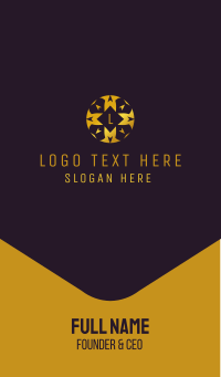 Golden Round Radial Pattern Business Card Design