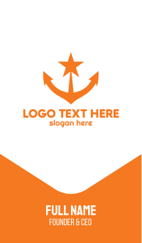 Orange Star Anchor Business Card | BrandCrowd Business Card Maker