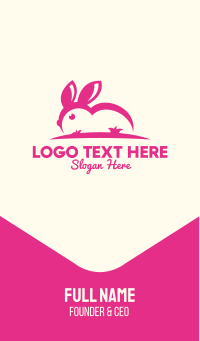 Pink Bunny Ears Business Card Design