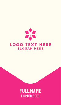 Pink Star Flower Lettermark Business Card Design