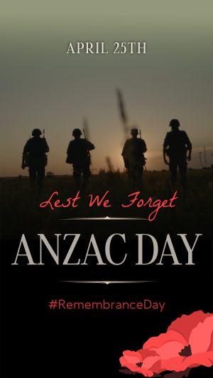 Silhouette Anzac Day Instagram story Image Preview