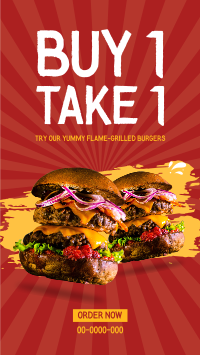 Flame Grilled Burgers Instagram story Image Preview