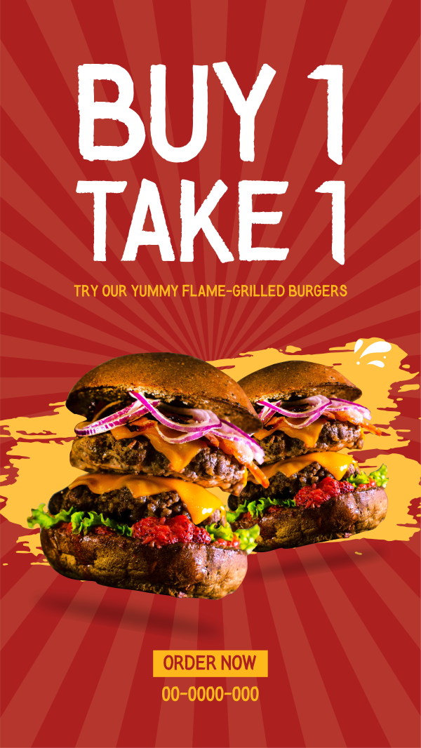 Flame Grilled Burgers Instagram Story Design