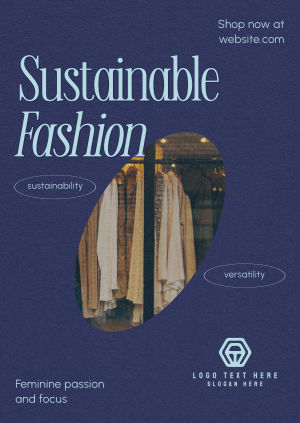 Clean Minimalist Sustainable Fashion Poster Image Preview