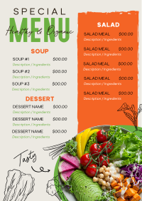 Special Healthy and Organic Menu Design