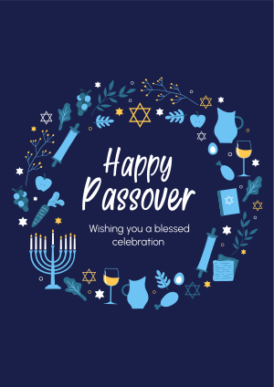 Happy Passover Wreath Flyer Image Preview