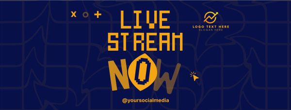 Live Stream Waves Facebook Cover Design Image Preview