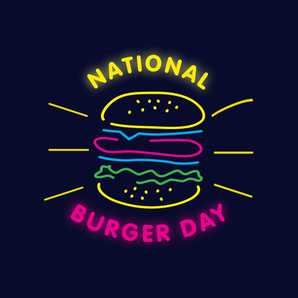 Neon Burger Instagram Post Design Image Preview