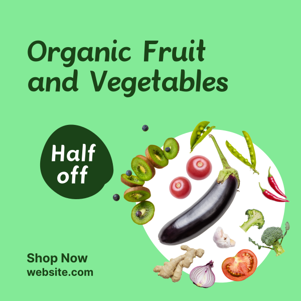 Organic Vegetables Market Instagram Post Design Image Preview