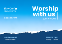 Worship With Us Postcard Image Preview