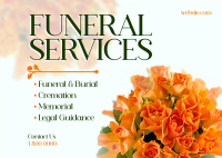 Funeral Flowers Postcard Image Preview