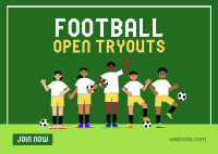 Try Outs are Open Postcard Design