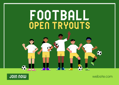 Try Outs are Open Postcard Image Preview