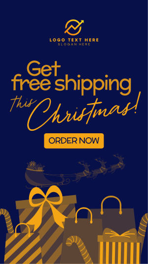 Contemporary Christmas Free Shipping Facebook story Image Preview