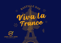 Celebrate Bastille Day Postcard Design