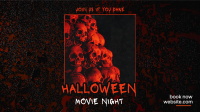 Halloween Movie Night Facebook Event Cover Design