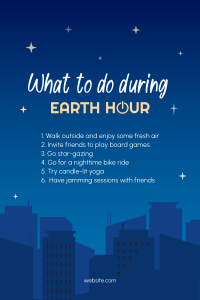 What to do on Earth Hour Pinterest Pin Image Preview