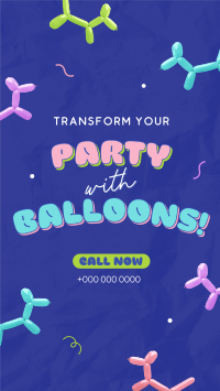 Quirky Party Balloons Instagram Story Design