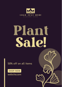 Artistic Plant Sale Poster Design