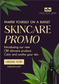 Minimalist Cannabis Skincare Poster Preview