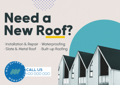 Building Roof Services Postcard Image Preview