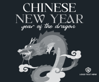 New Year Dragon Facebook Post Design