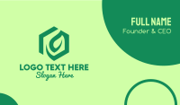 Green Environmental Hexagon Business Card Design