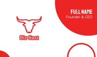 Red Outline Bull Business Card Image Preview