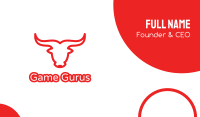 Red Outline Bull Business Card Image Preview
