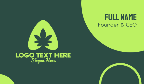 Simple Marijuana Leaf Business Card Design Image Preview