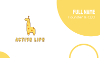 Cute Yellow Giraffe Business Card Image Preview