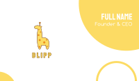 Cute Yellow Giraffe Business Card Image Preview