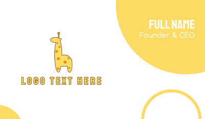 Cute Yellow Giraffe Business Card