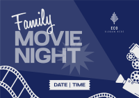 Family Movie Night Postcard Image Preview