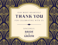 Decorative Heart Wedding Thank You Card Image Preview