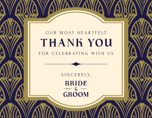 Decorative Heart Wedding Thank You Card Image Preview