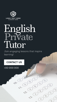 Minimalist English Tutor TikTok Video Design