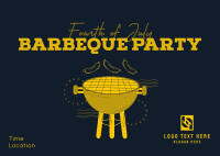 Come at Our 4th of July BBQ Party  Postcard Design