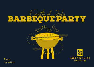 Come at Our 4th of July BBQ Party  Postcard Image Preview